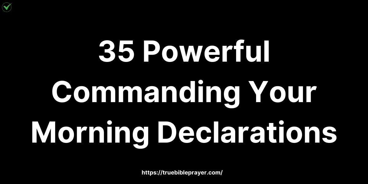 Powerful Commanding Your Morning Declarations