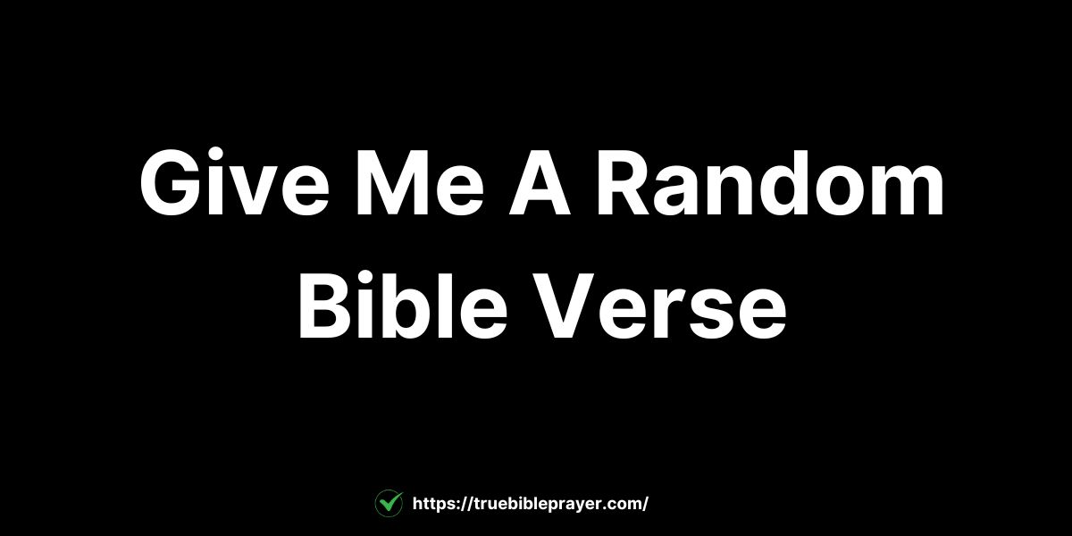 Give Me A Random Bible Verse