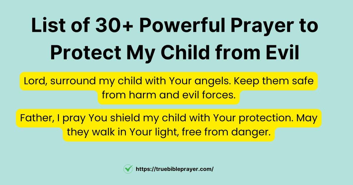 Powerful Prayer to Protect My Child from Evil