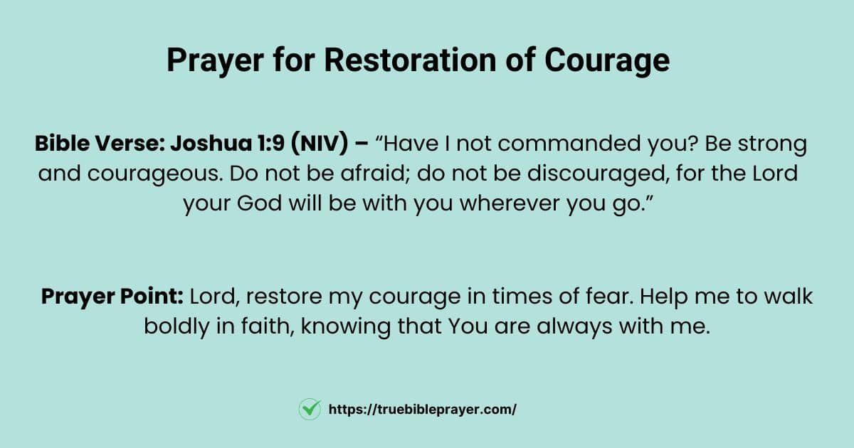 Prayer for Restoration of Courage