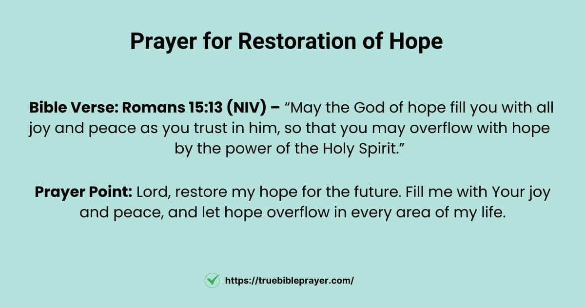  Prayer for Restoration of Hope