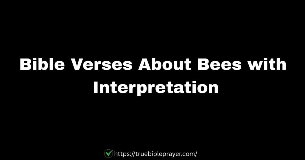 Bible Verses About Bees with Interpretation