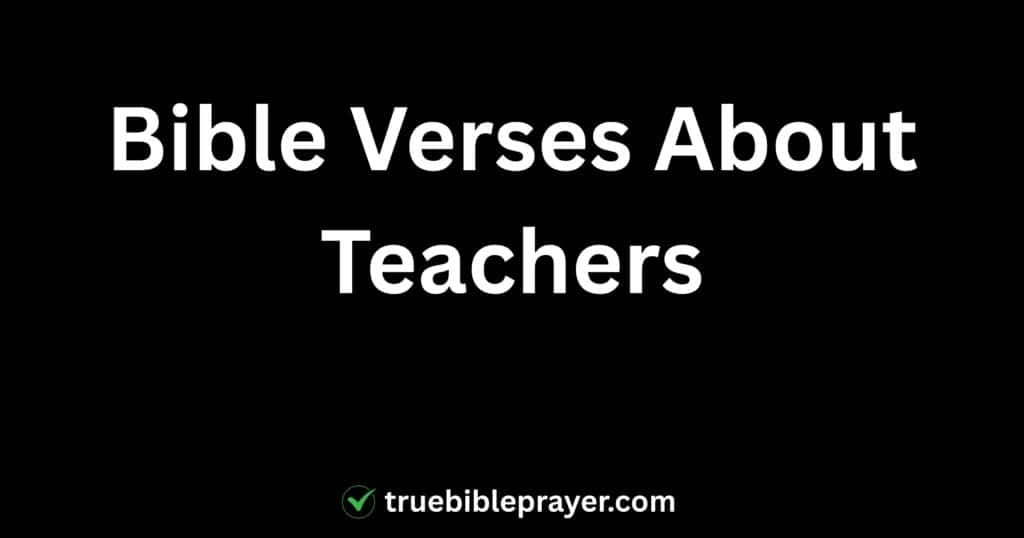 Bible Verses About Teachers