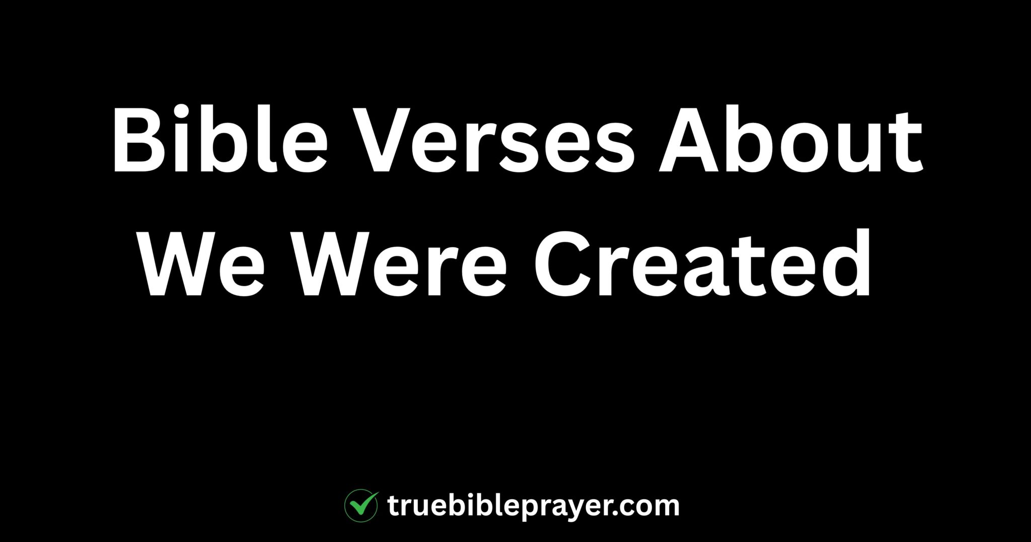Bible Verses About We Were Created