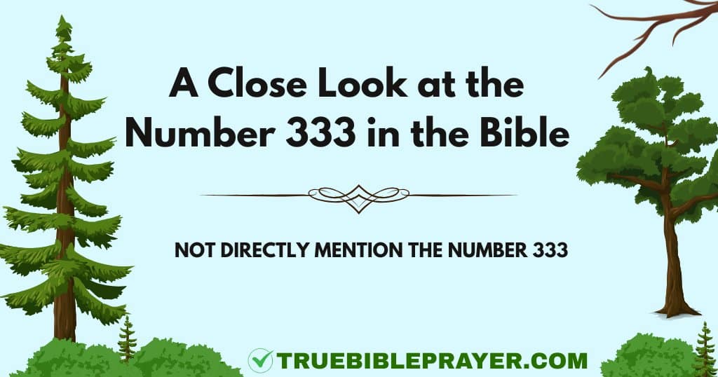 A Close Look at the Number 333 in the Bible
